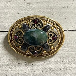 MICHAL GOLAN Vintage Cabochon Pendant Brooch